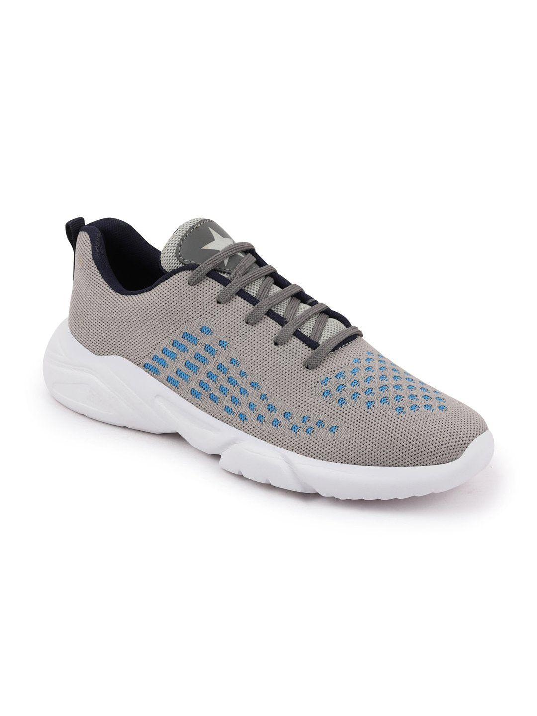 fausto men grey mesh running non-marking memory foam shoes