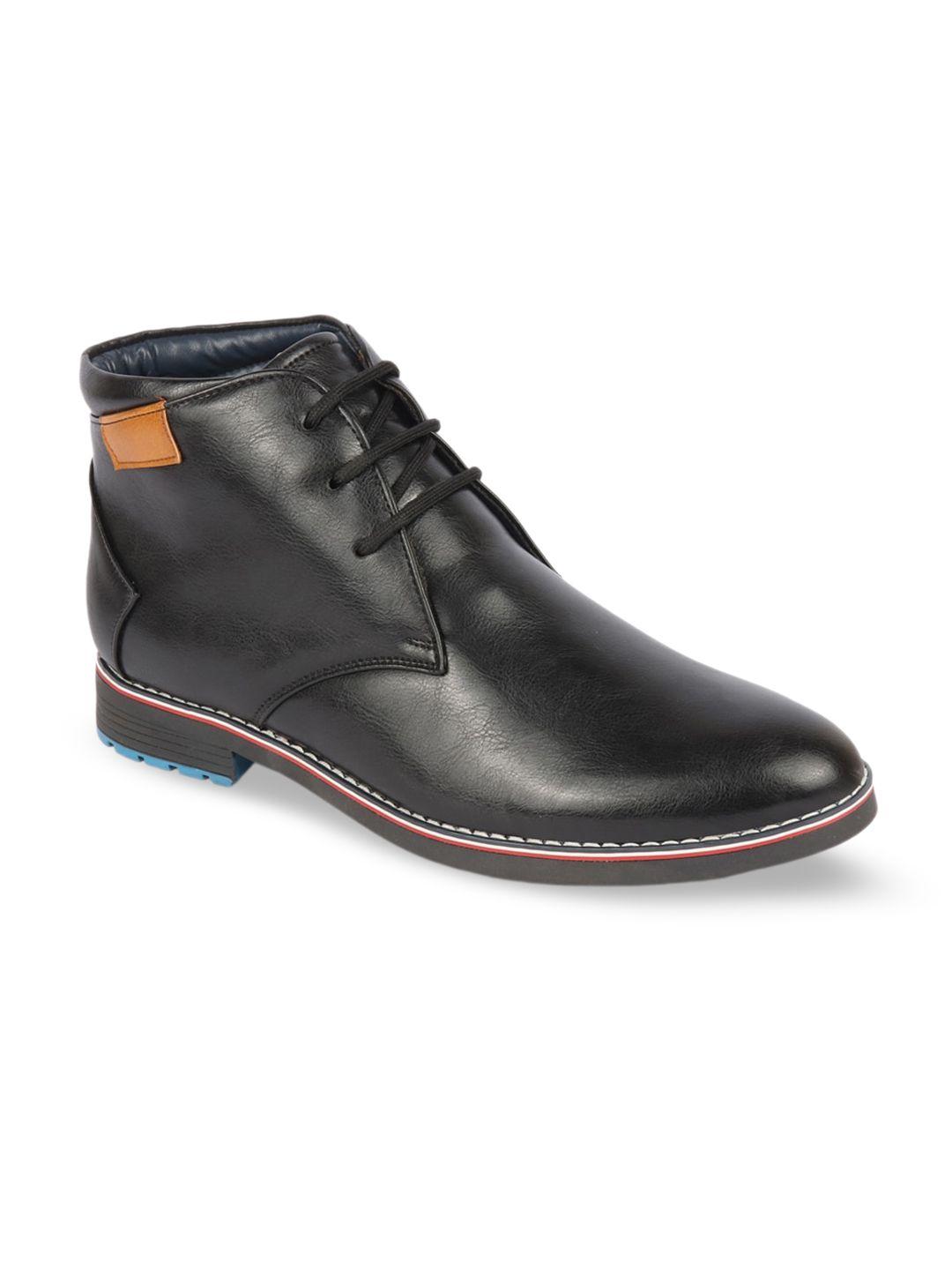 fausto men mid-top leather desert boots