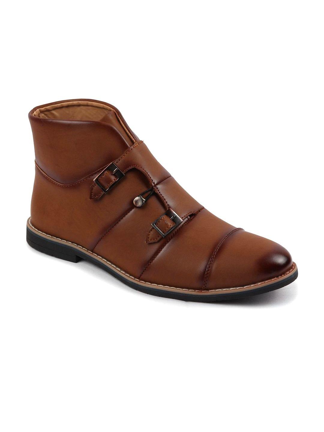 fausto men mid-top monk strap boots