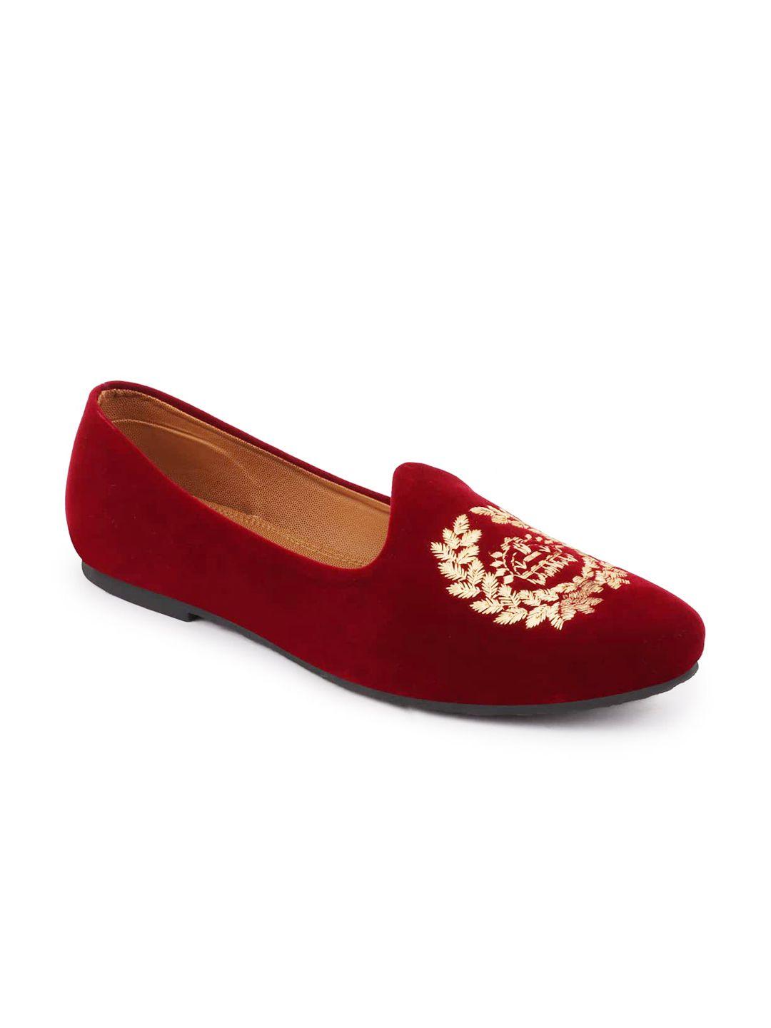 fausto men red velvet lightweight loafers