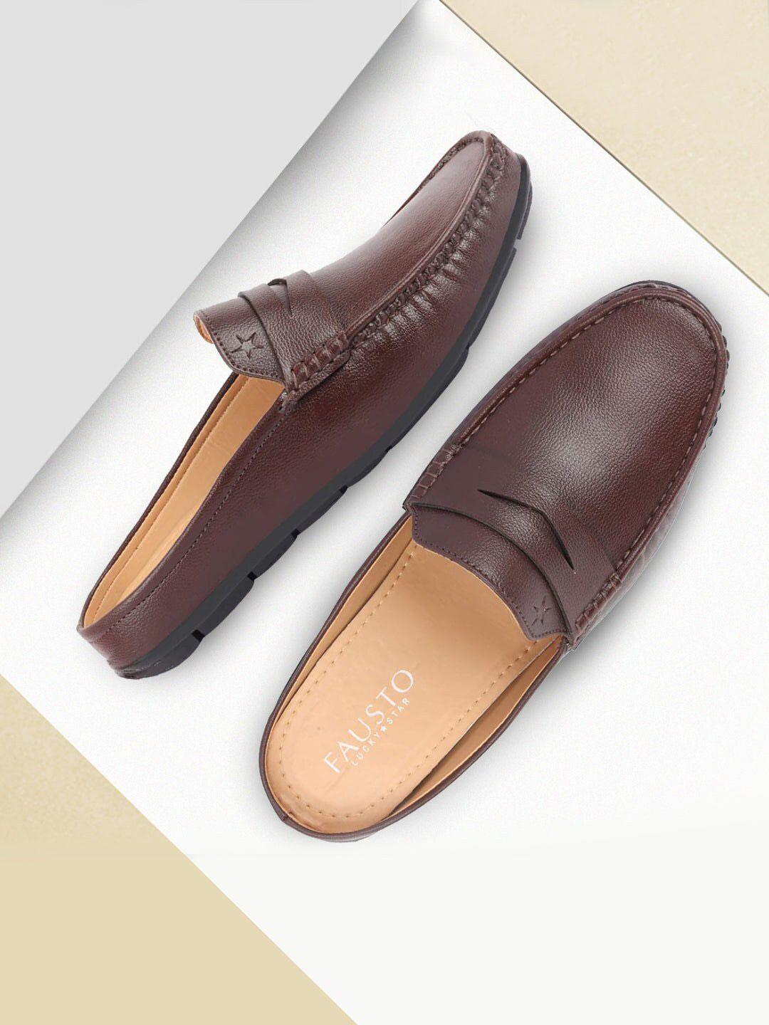 fausto men round toe slip on loafers