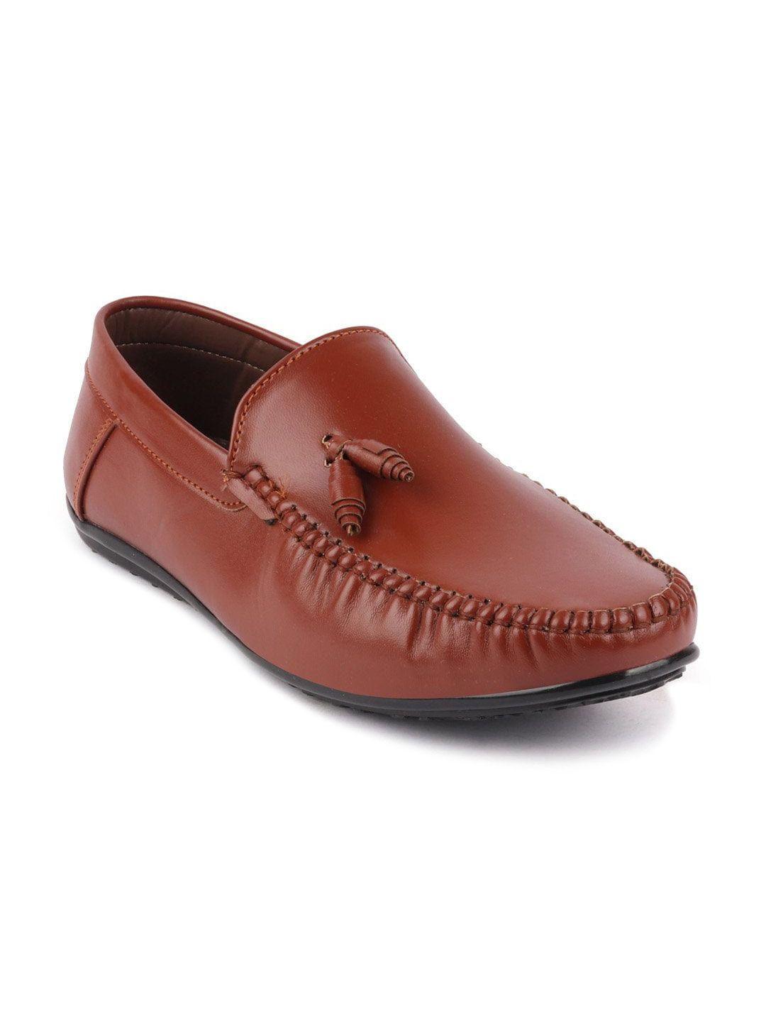 fausto men tan perforations pu loafers