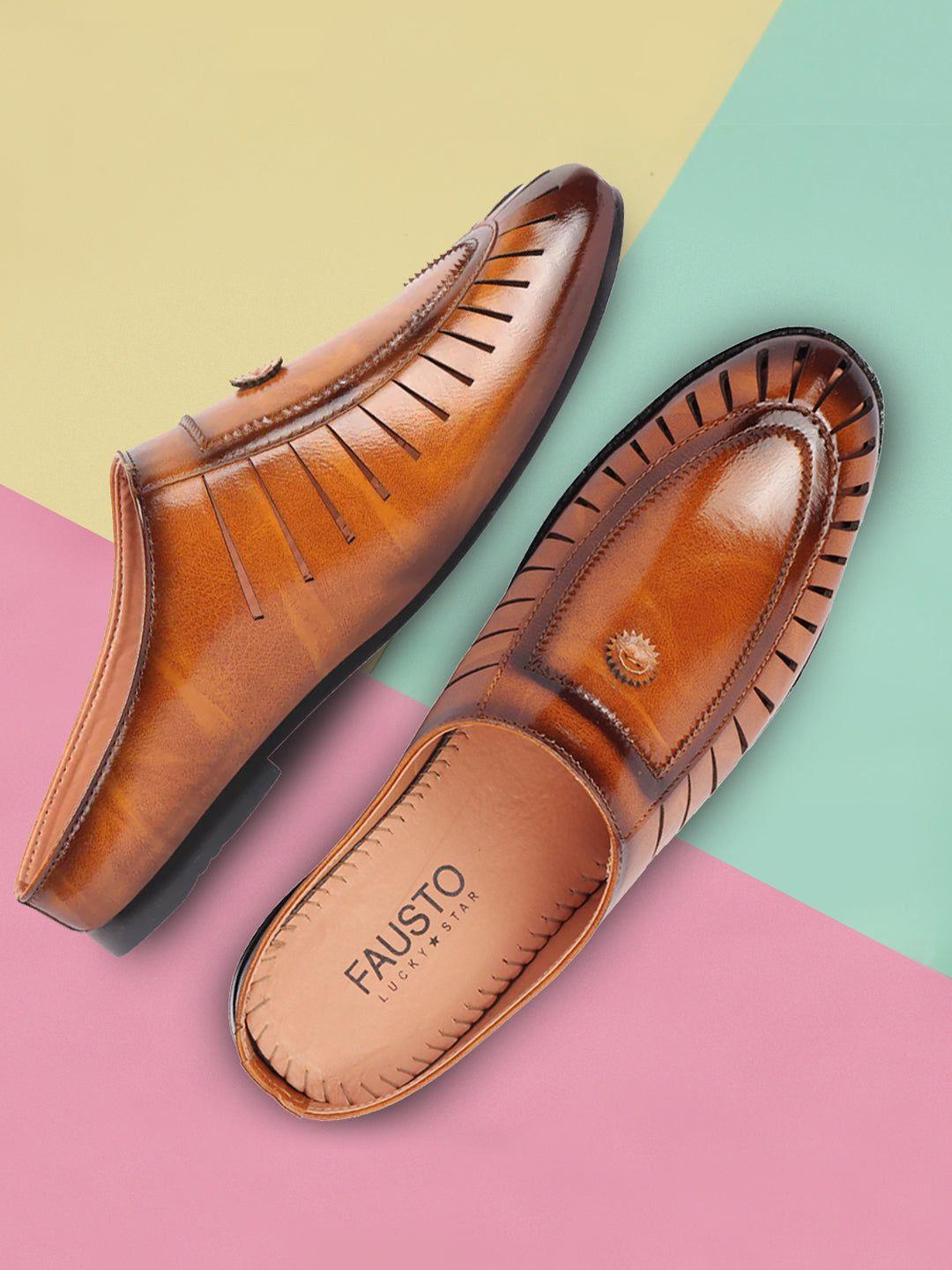 fausto men tan pu mules