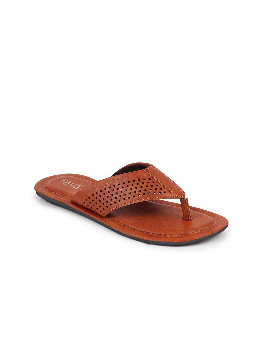 fausto men tan thong flip-flops