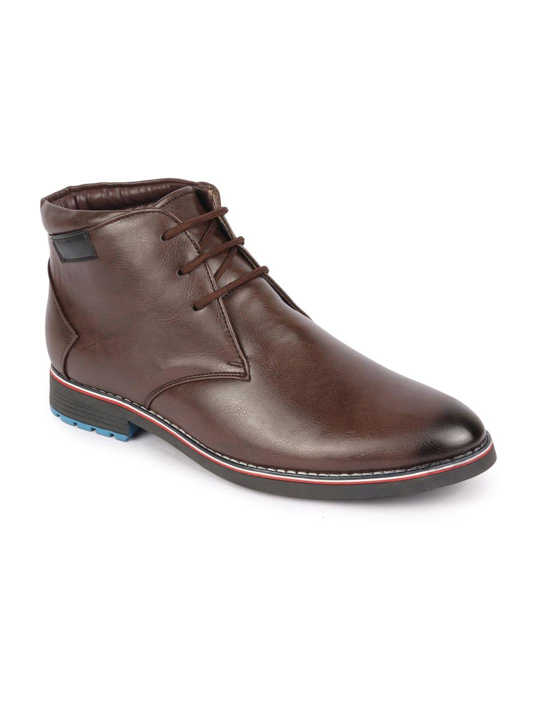 fausto men textured leather mid-top desert boots