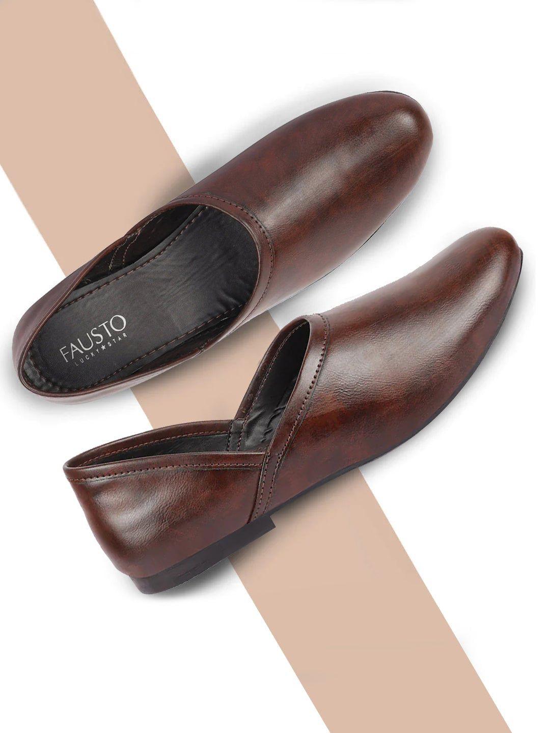 fausto men textured round toe lightweight mojaris