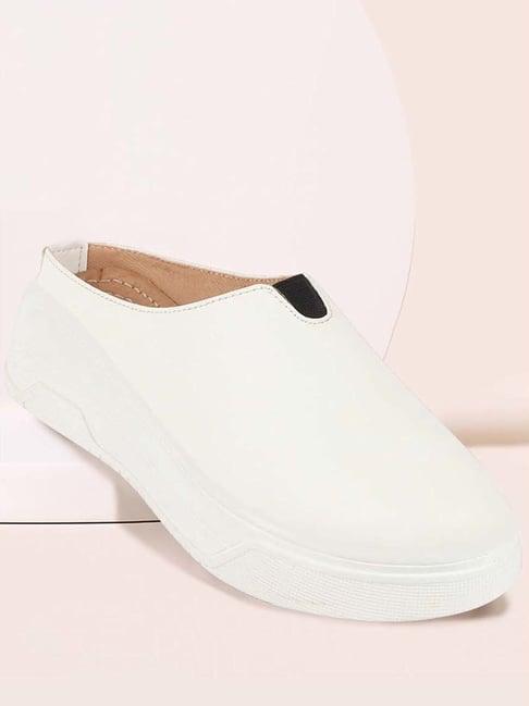 fausto women's white mule shoes