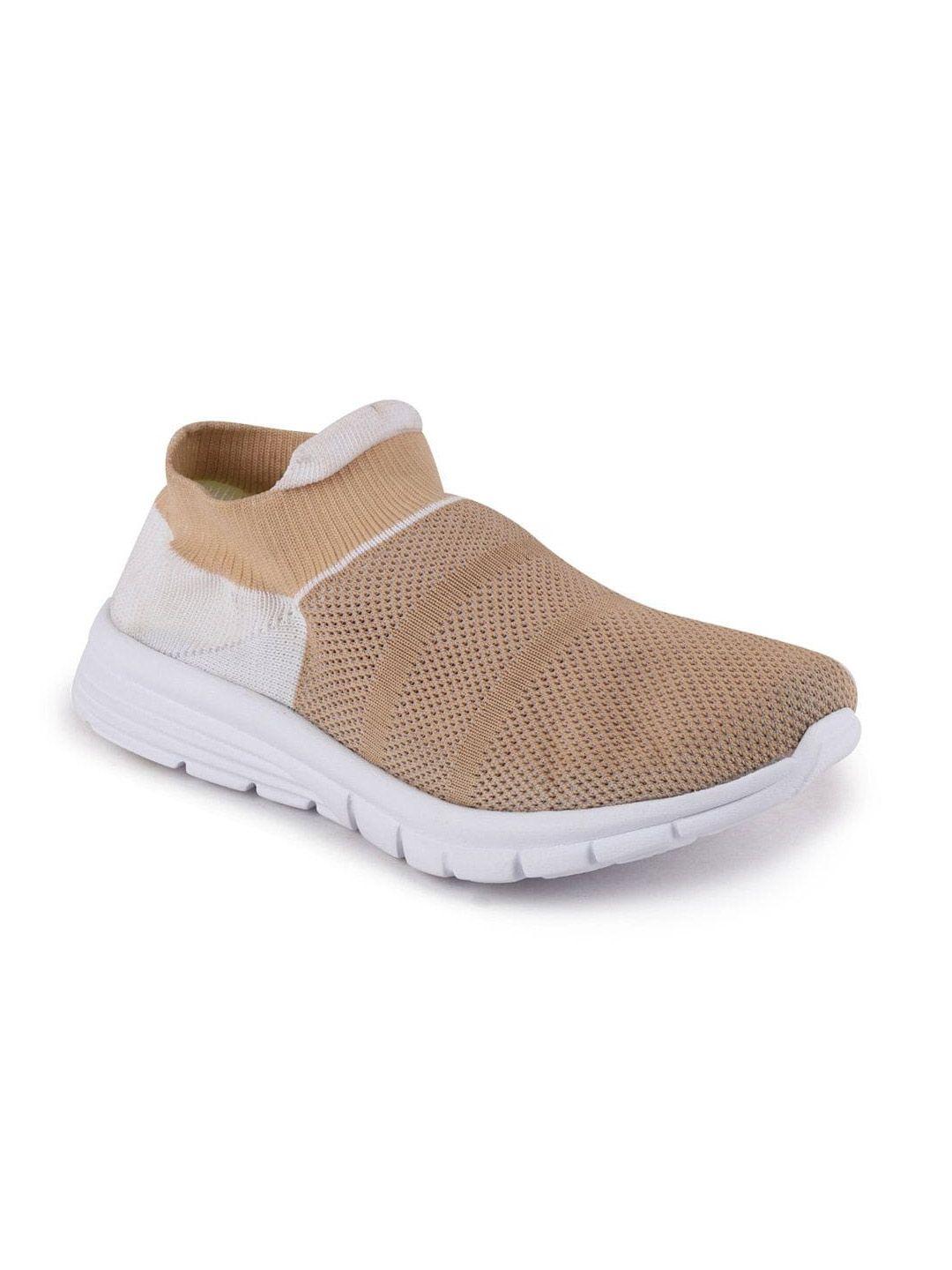 fausto women beige mesh non-marking walking shoes