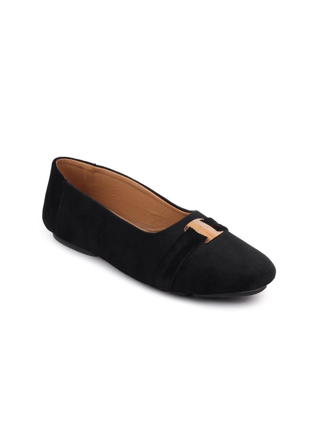 fausto women black ballerinas with buckles flats