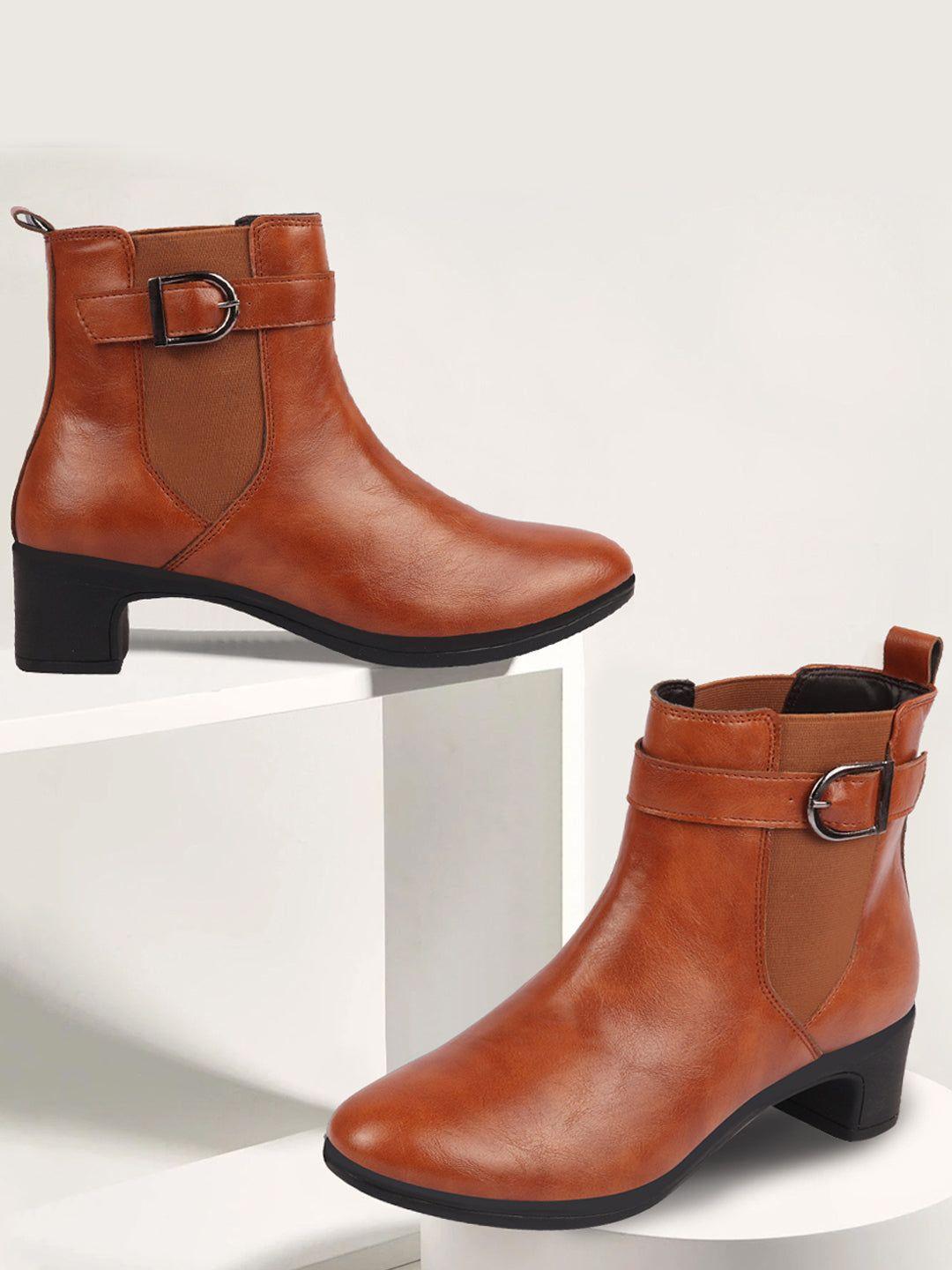 fausto women block-heeled mid-top chelsea boots