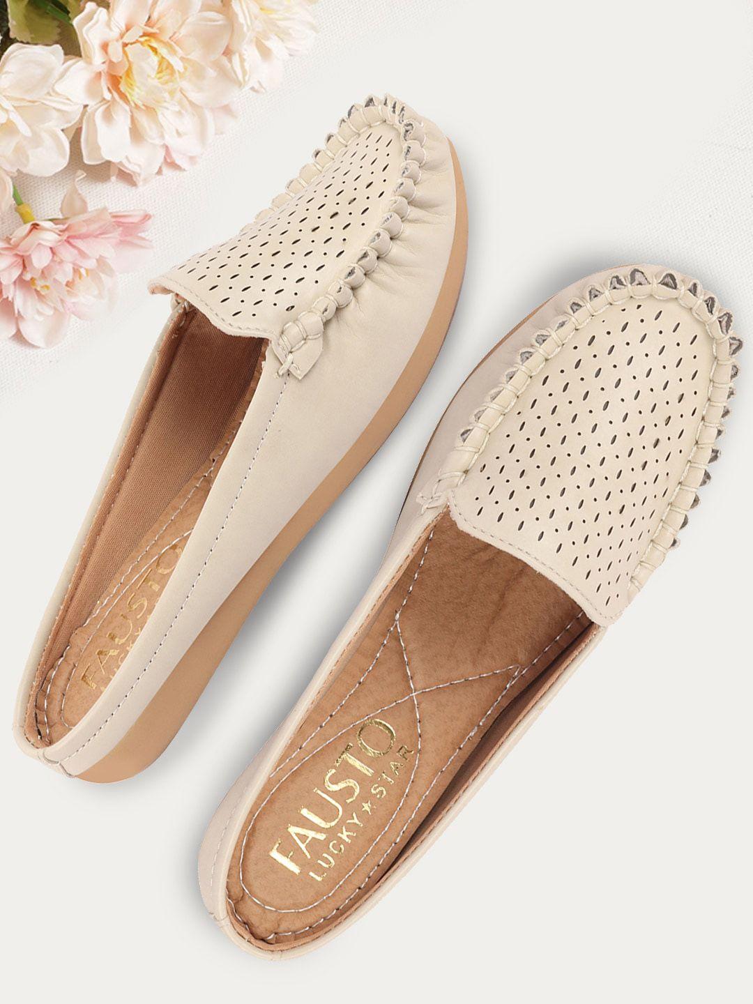fausto women lightweight side stitched comfort insole mules with laser cuts