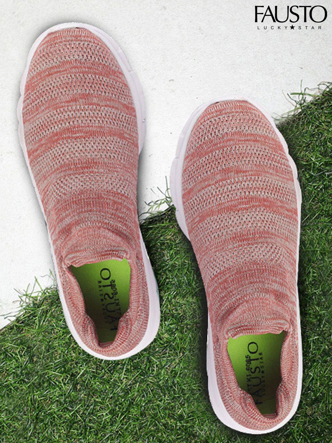 fausto women pink mesh walking shoes