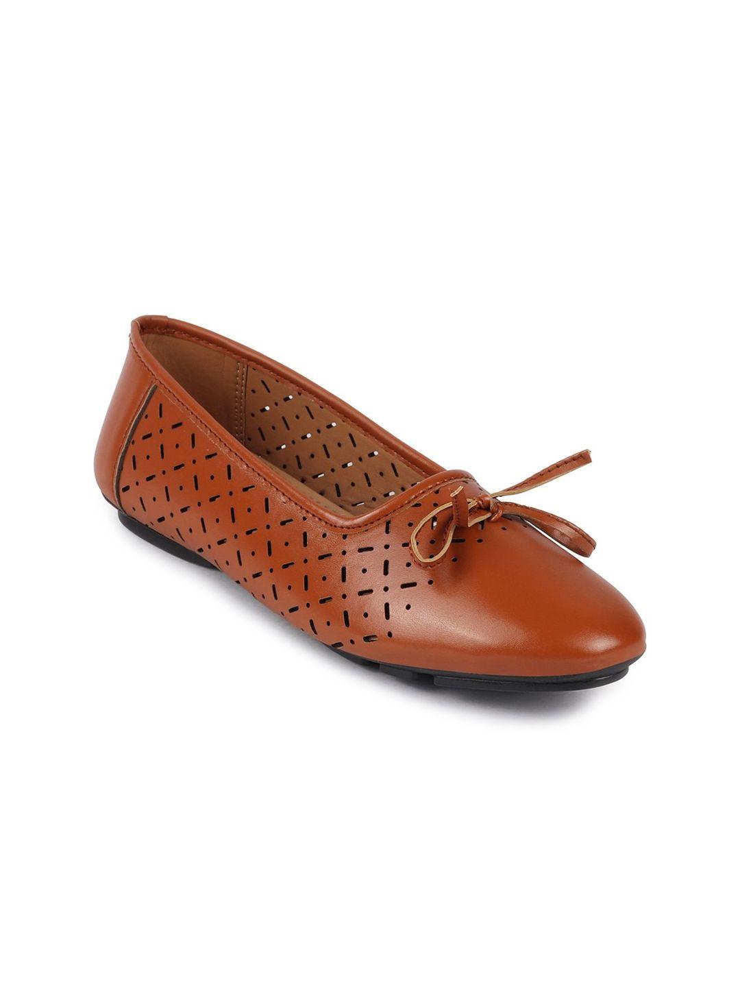 fausto women tan ballerinas with bows flats