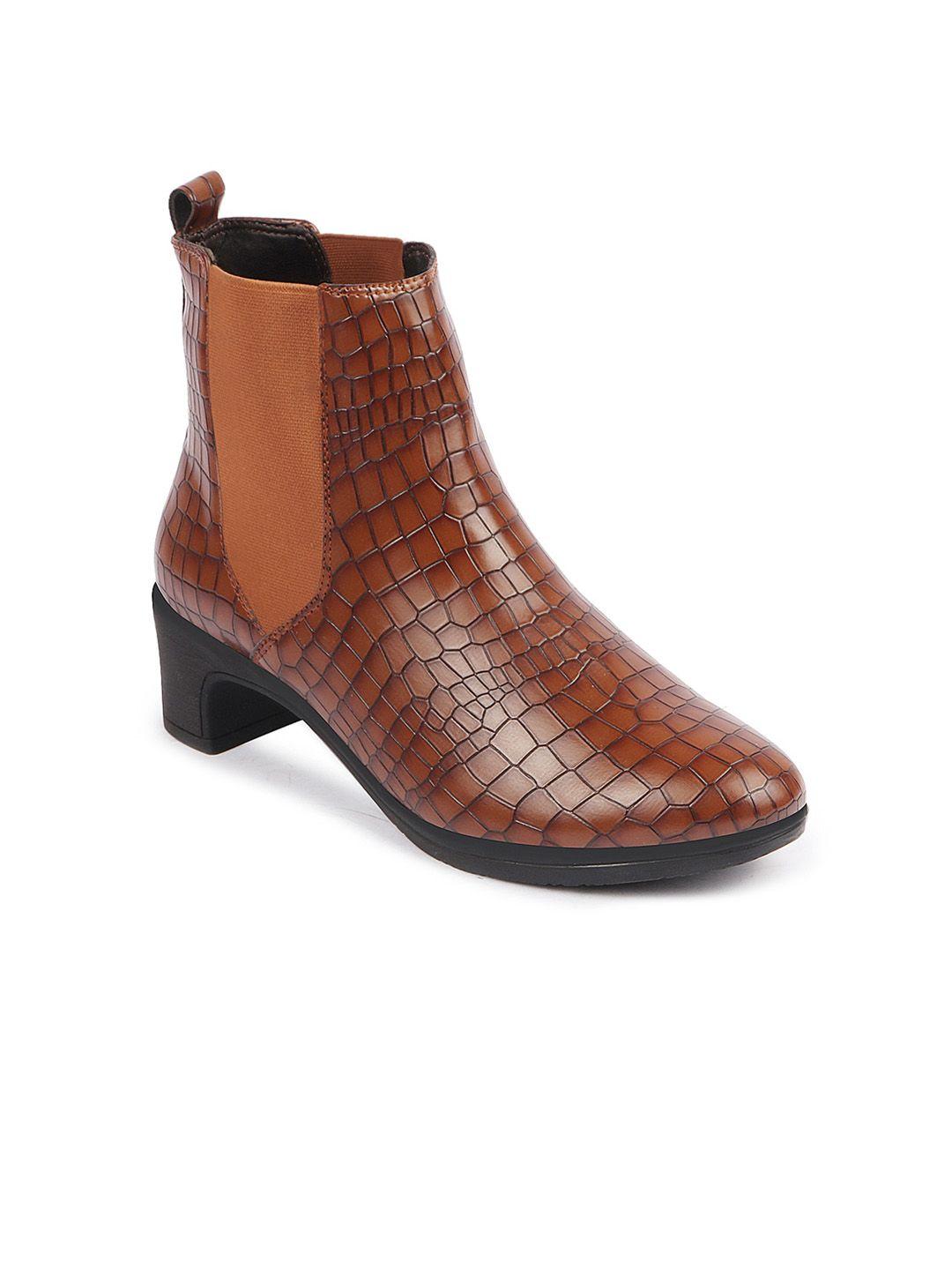fausto women textured heeled chelsea boots