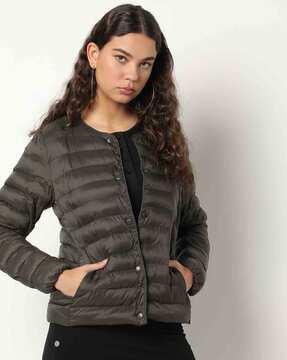 faux down feather puffer jacket