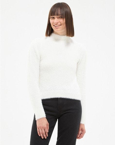 faux-fur high-neck sweater