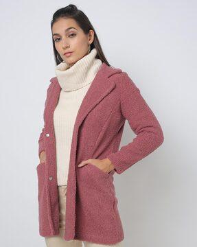 faux-fur jacket with insert pockets