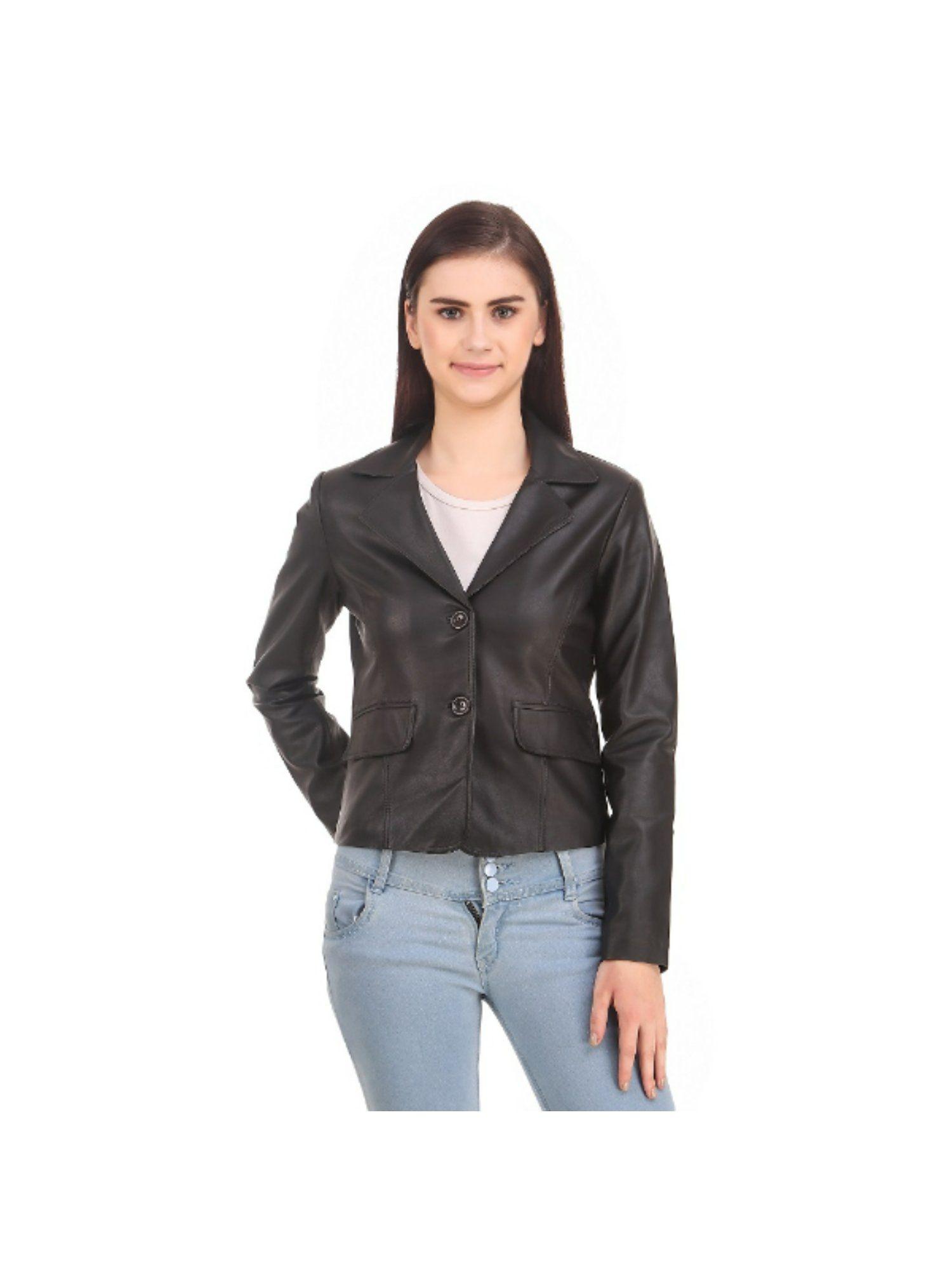 faux leather jacket casual black coat women and girls