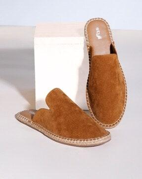 faux suede mule espadrilles