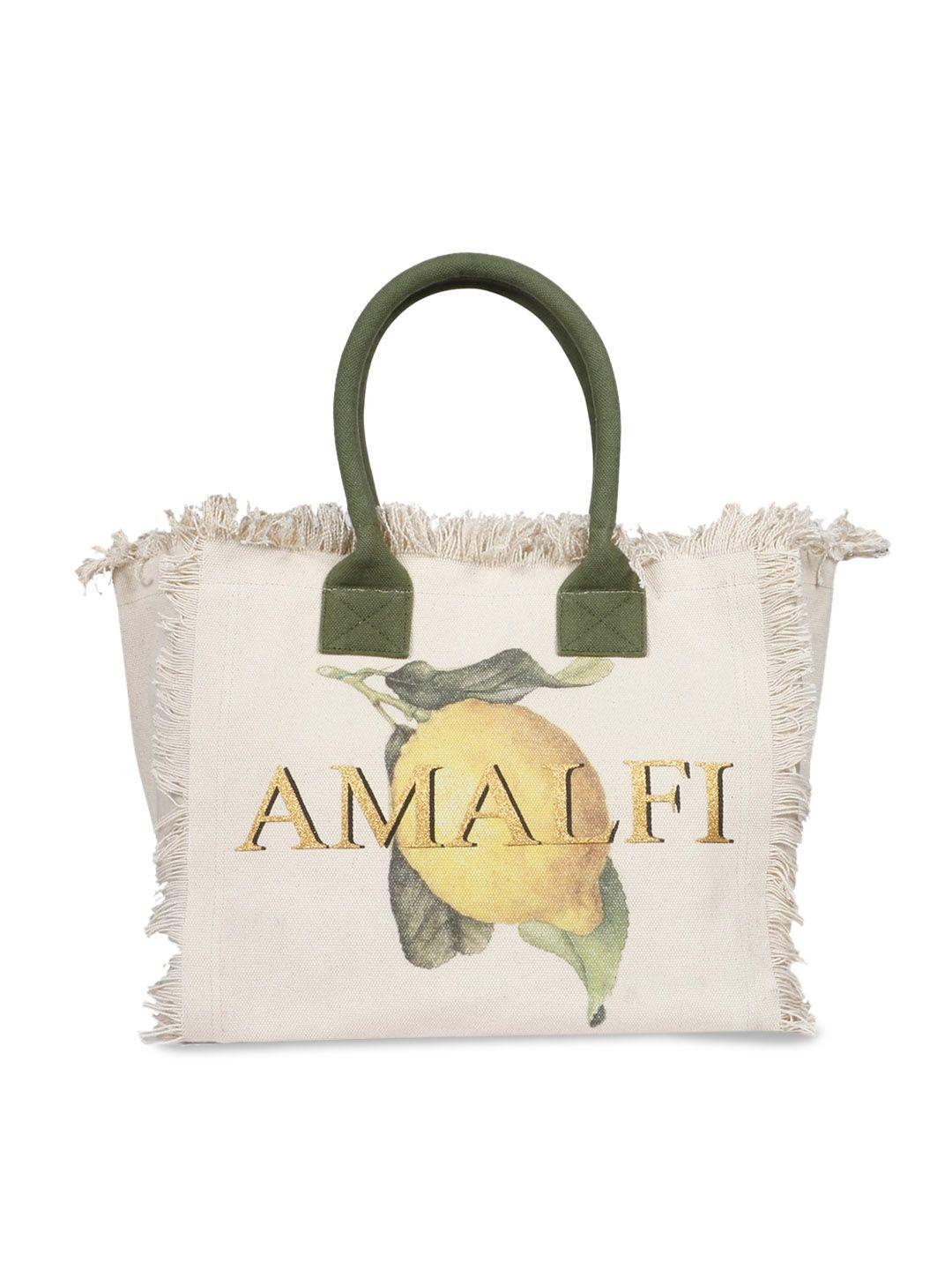 favore typography printed structured tote bag