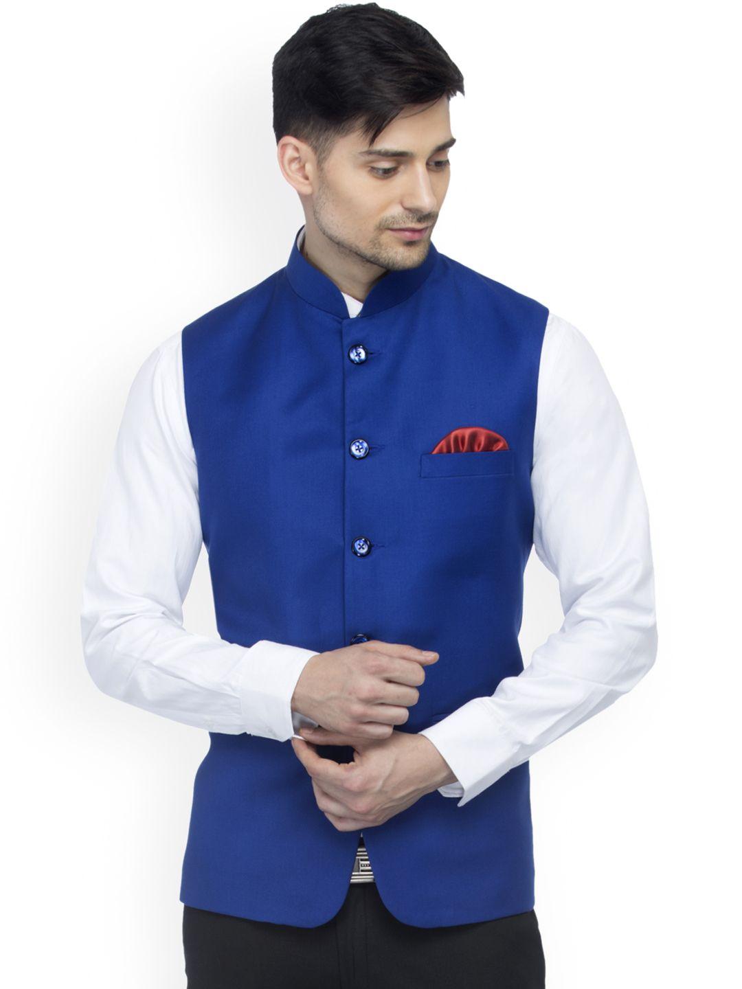 favoroski men's blue nehru jacket