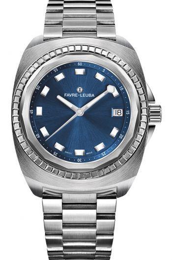 favre-leuba raider sea bird blue dial automatic watch with steel bracelet for women - 00.10110.08.51.20