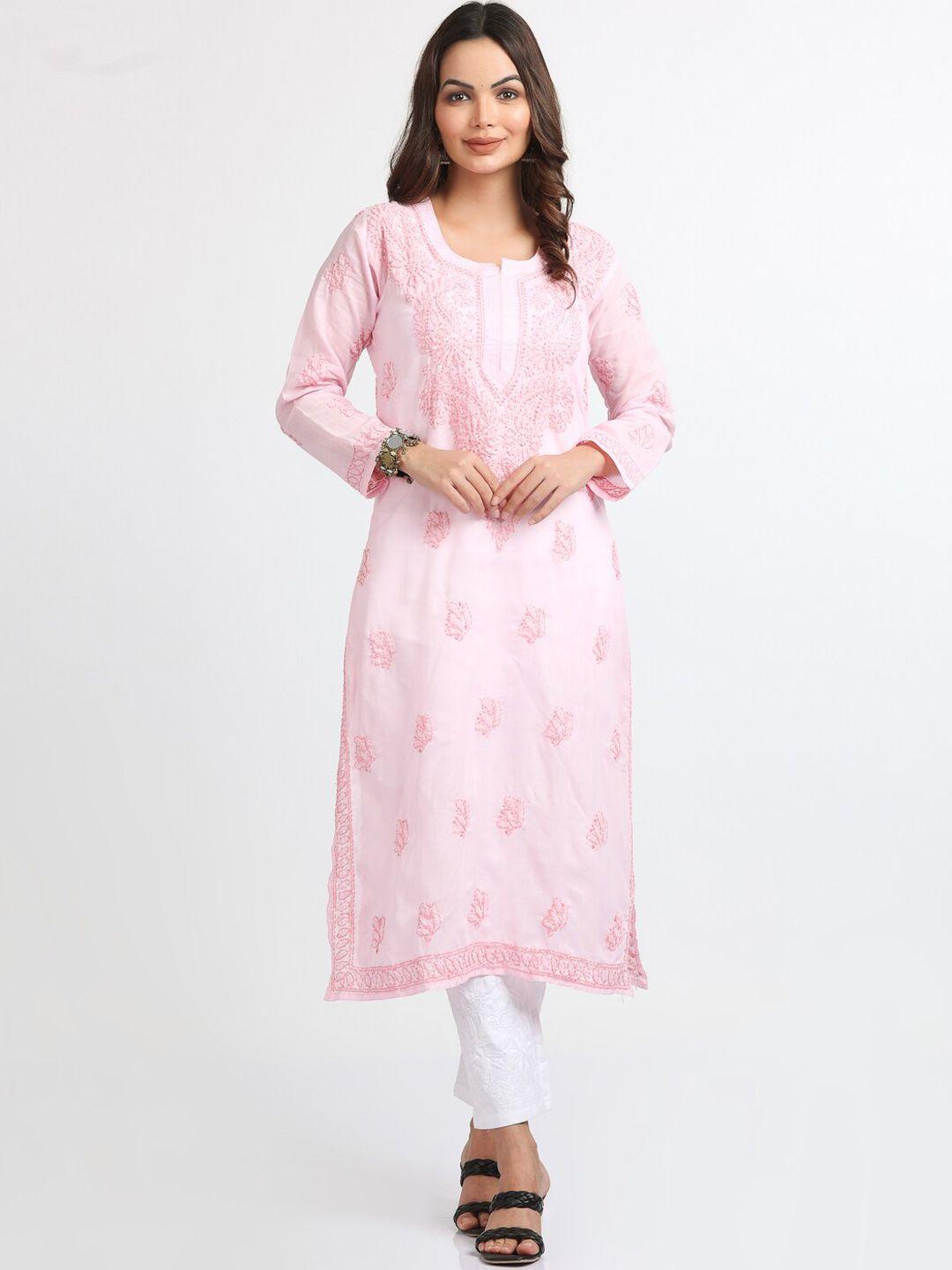 fawoment geometric embroidered mirror work kurta