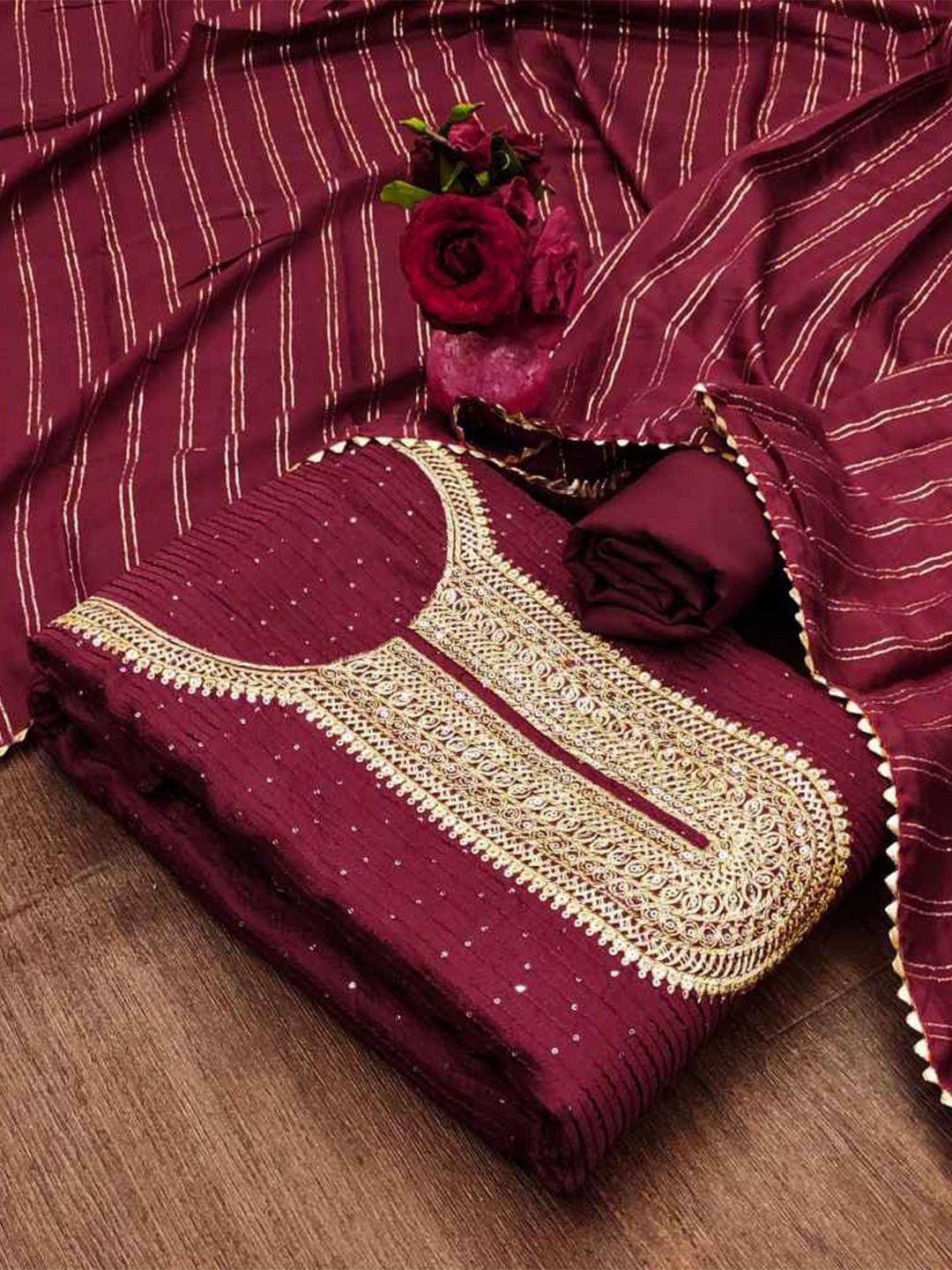 faxofab ethnic motifs embellished silk georgette unstitched dress material