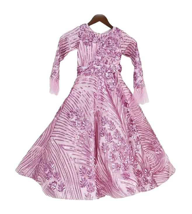 fayon kids pink sequence gown