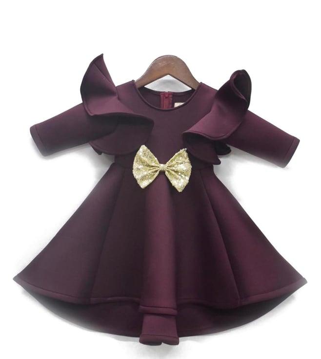 fayon kids wine colour neoprene dress