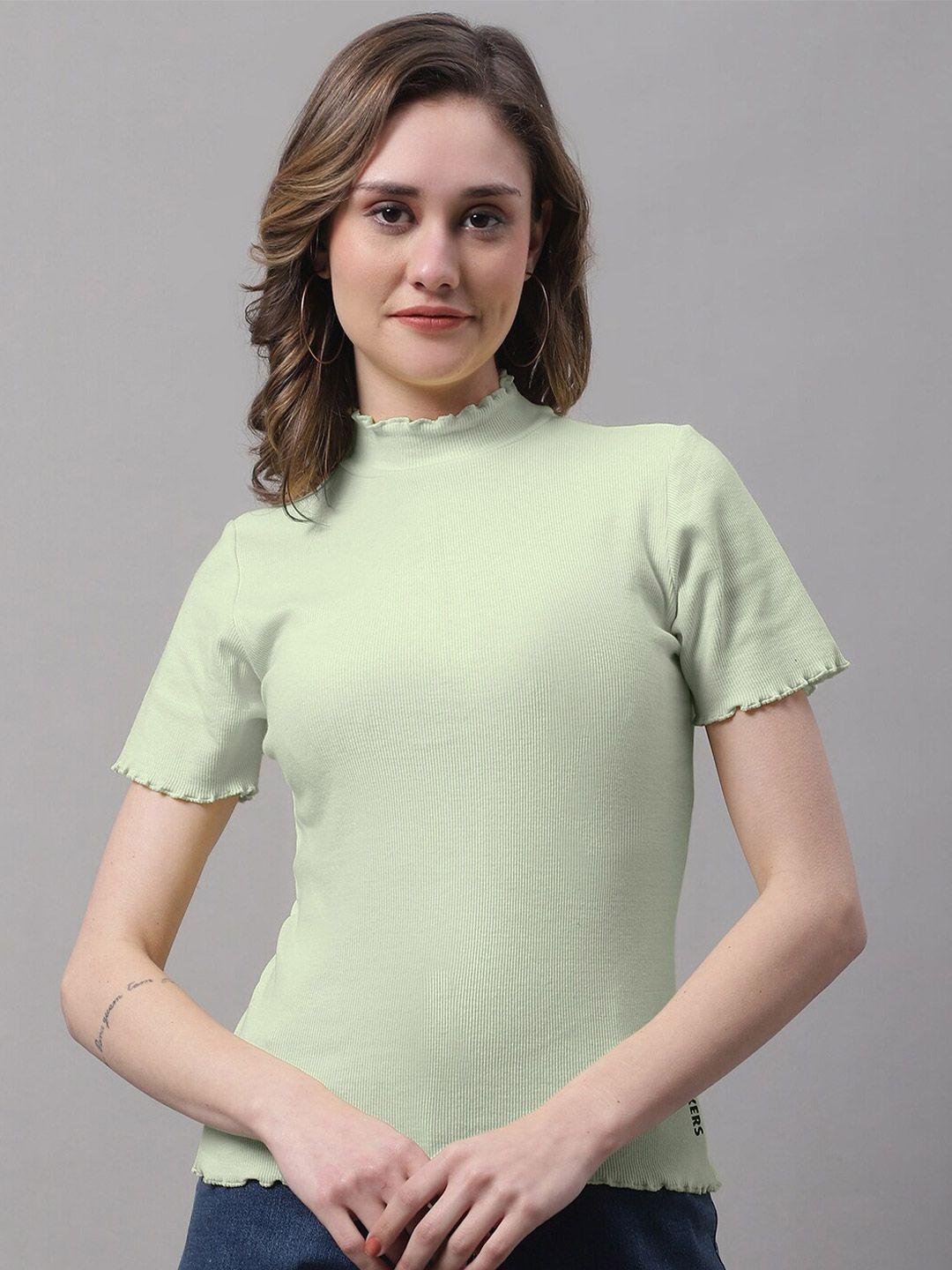fbar high neck cotton fitted top