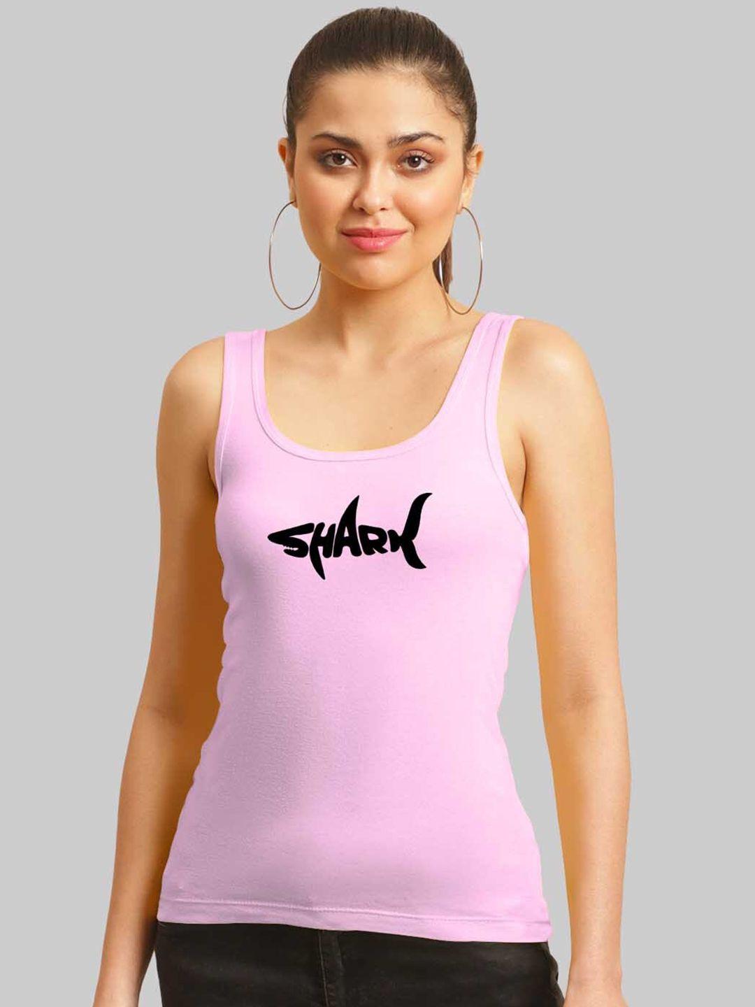 fbar graphic printed scoop neck shoulder strap cotton tank top