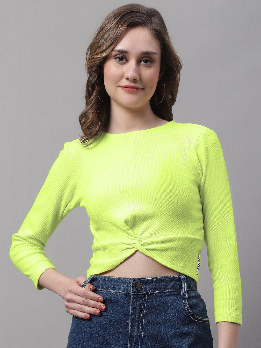 fbar green cotton crop top