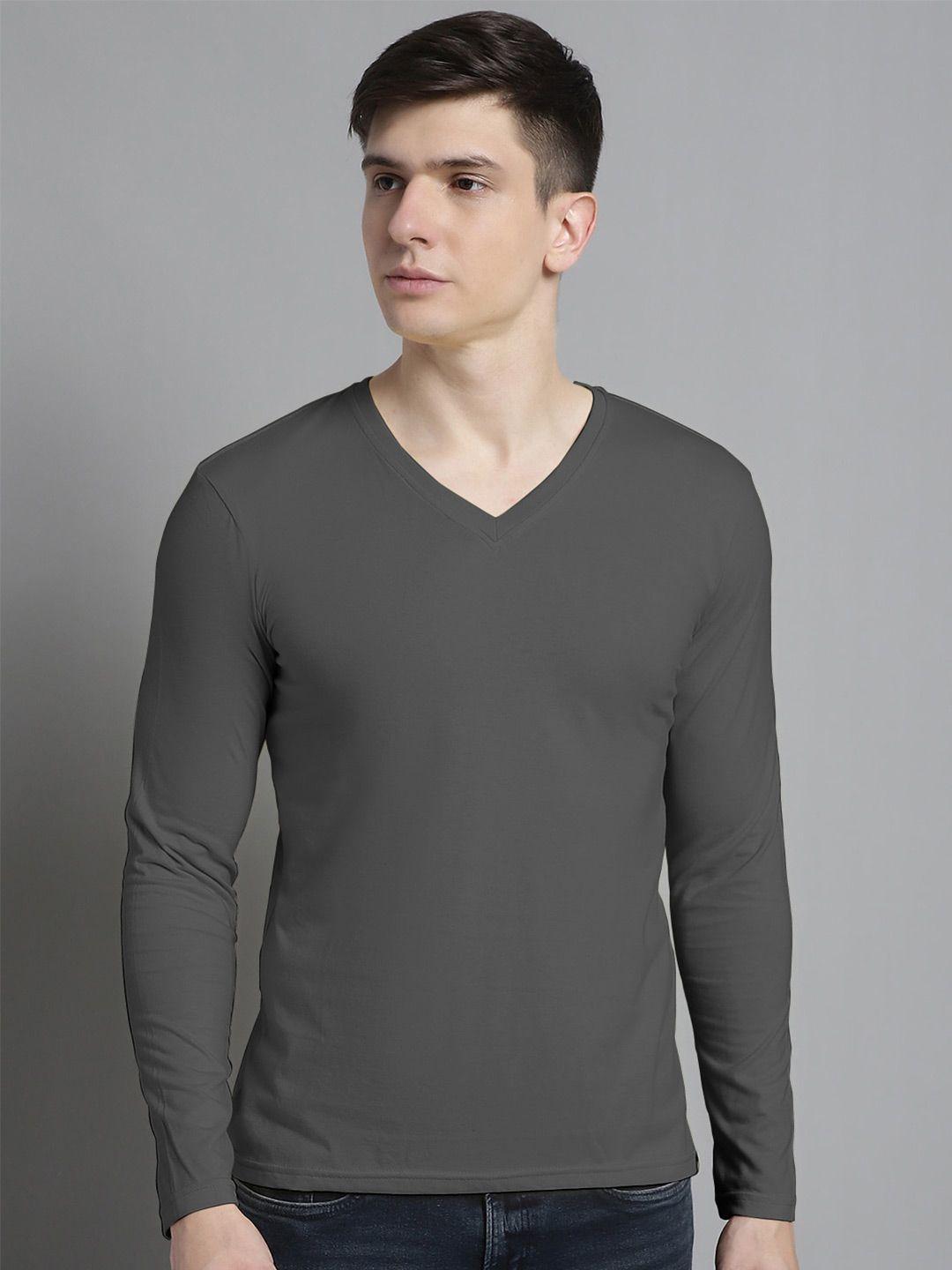 fbar long sleeves v-neck pure cotton t-shirt