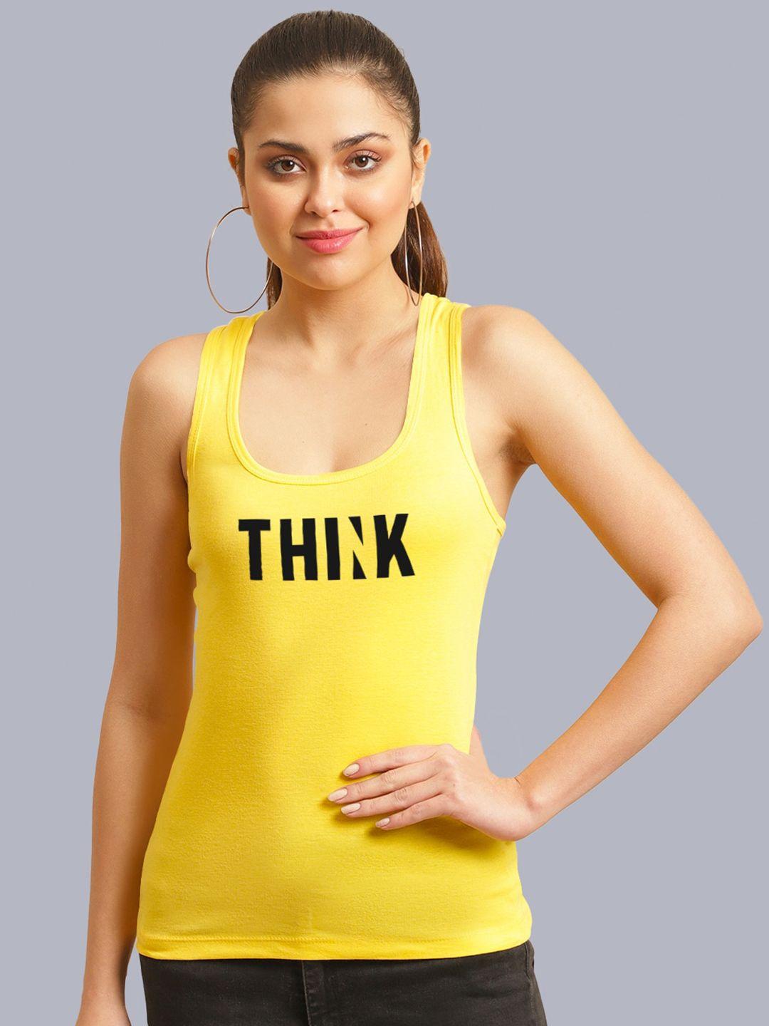 fbar typography printed cotton tank top