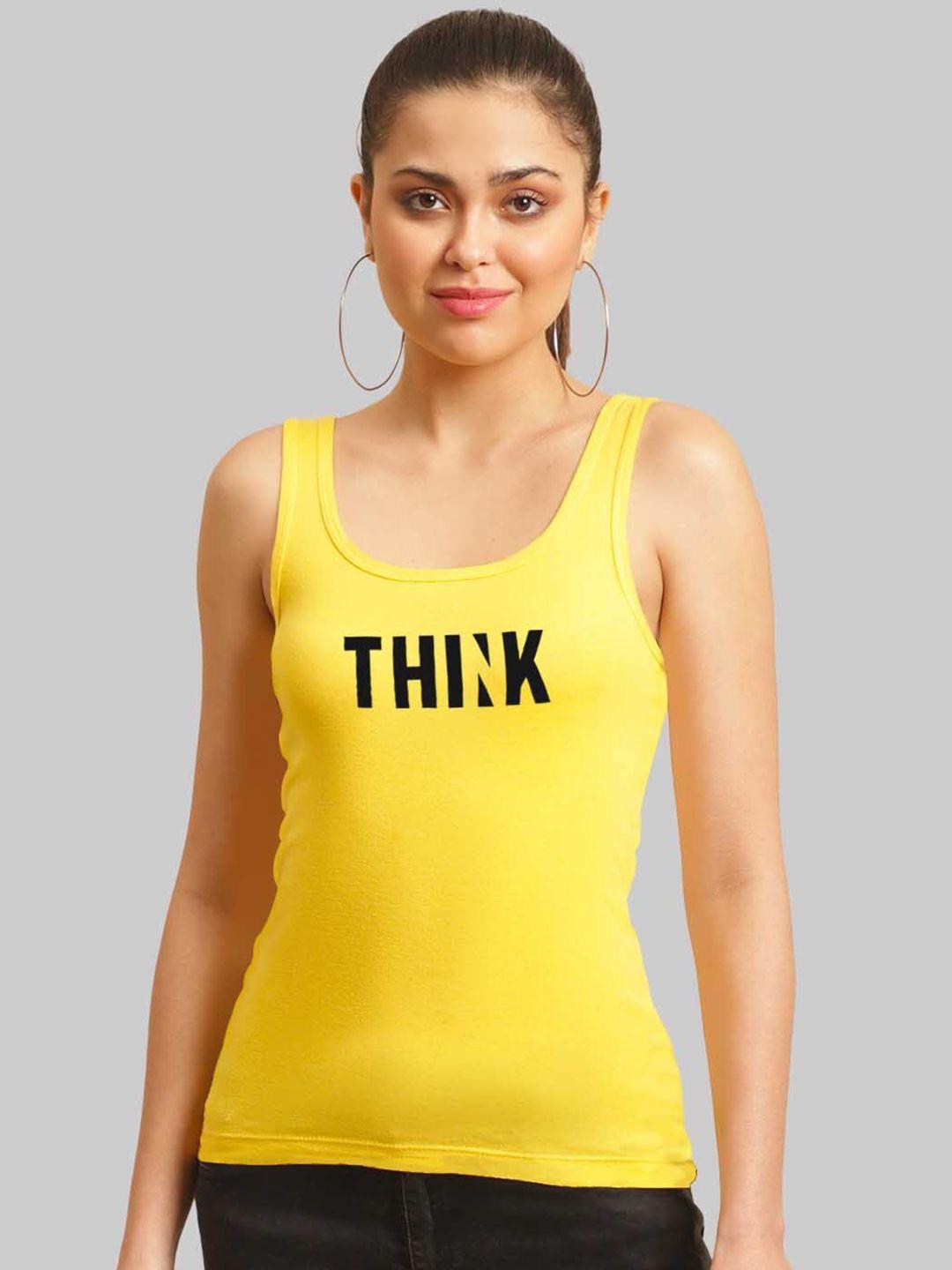 fbar typography printed cotton tank top