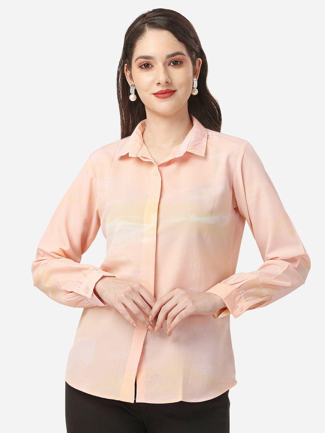 fbella women abstract printed casual shirt