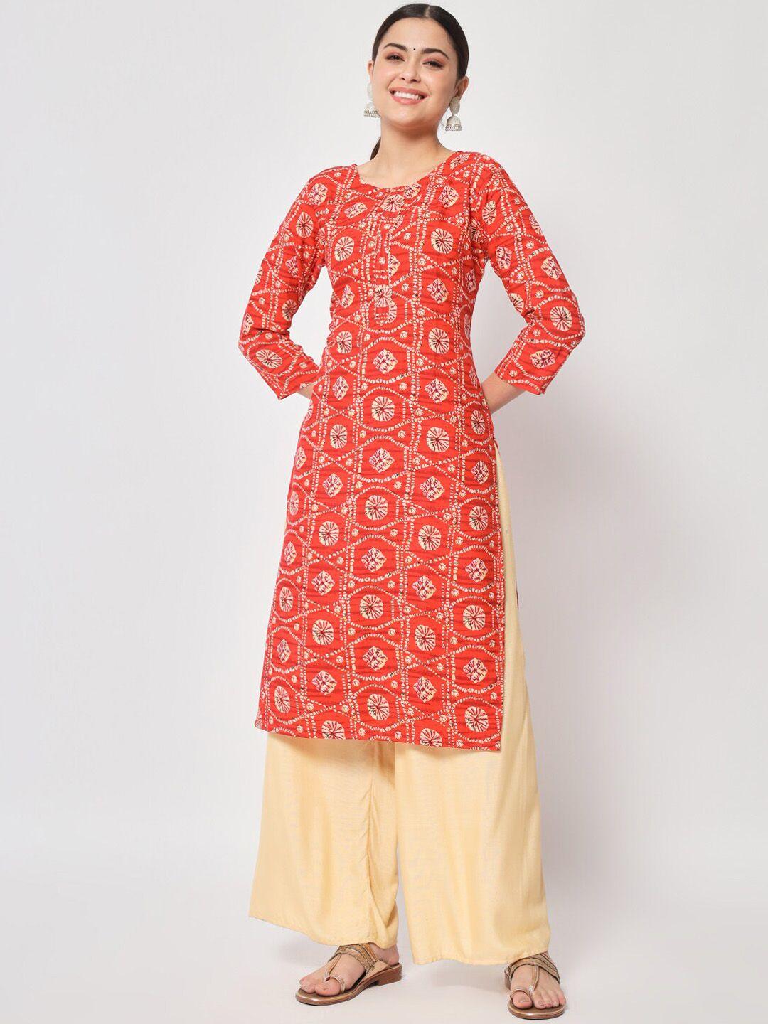 fbella women tribal printed kurta