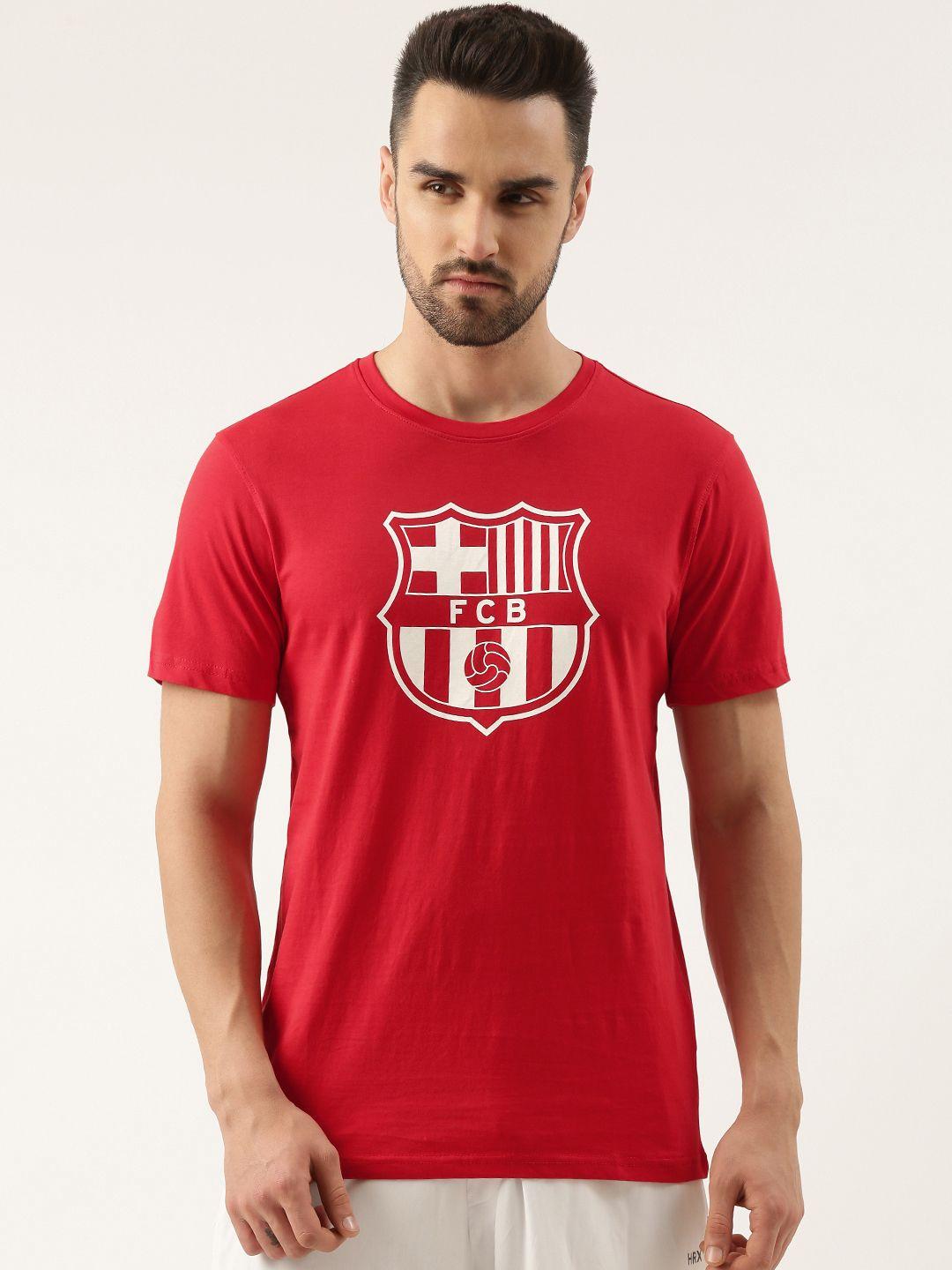 fc barcelona men red & white fc barcelona classic crest t-shirt