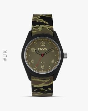 fc154e camouflage print analog watch with ardillon buckle