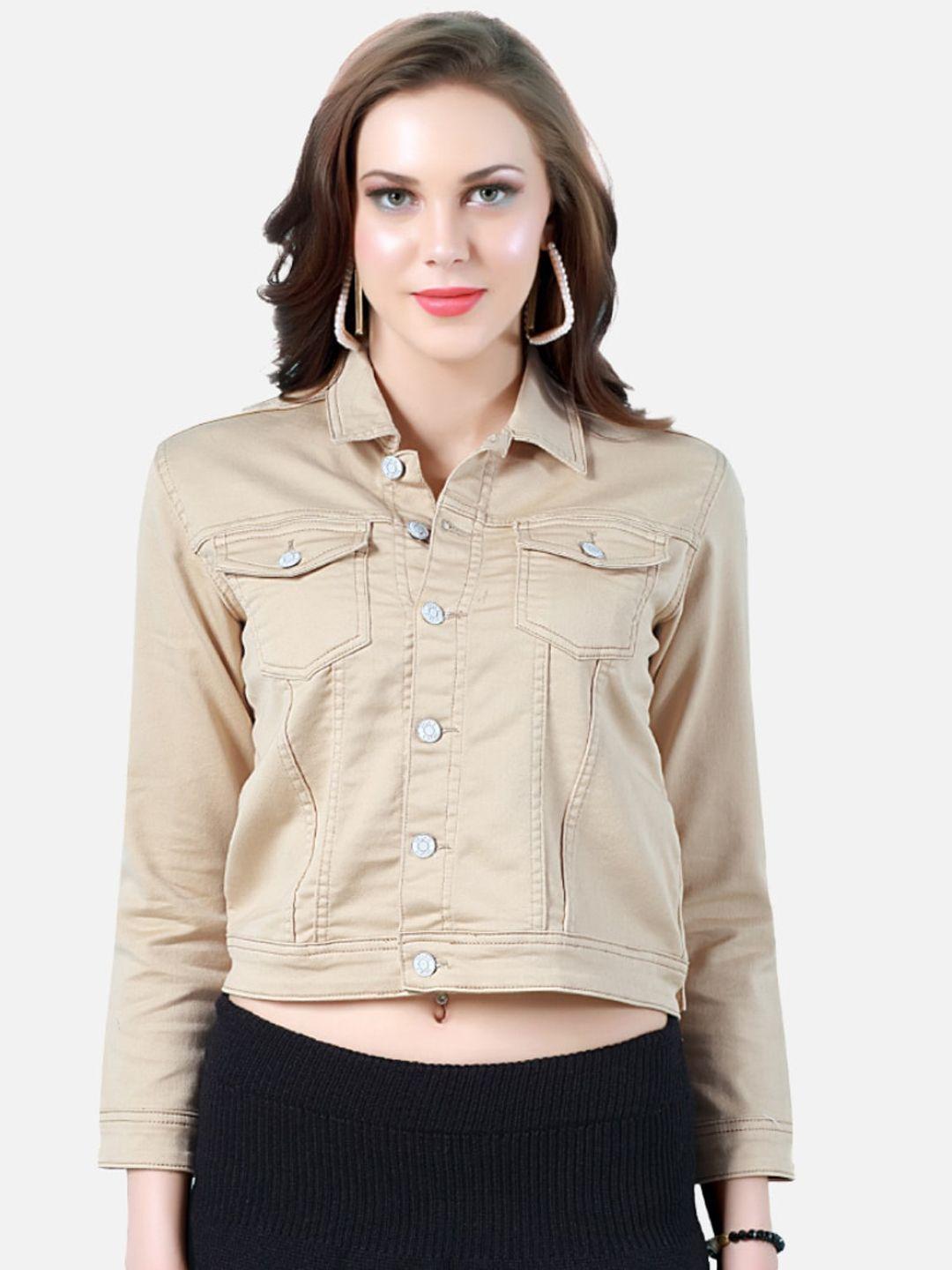 fck-3 women cotton lightweight crop tailored jacket