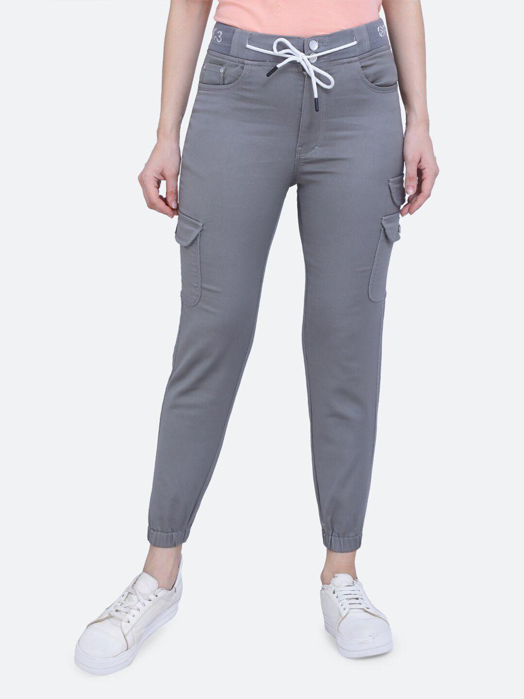 fck-3 women mid rise clean look stretchable jogger