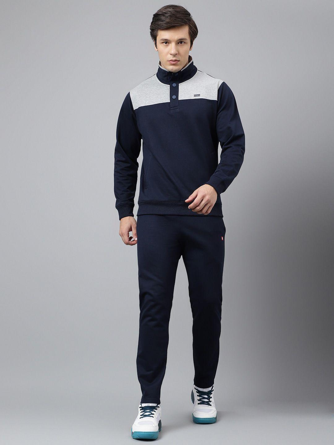 fck gold colorblocked mock collar tracksuit