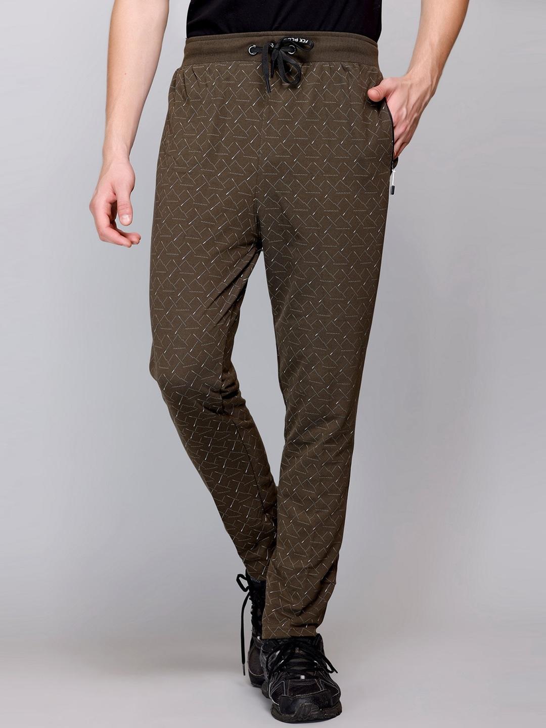 fckplus men abstract printed cotton track pant