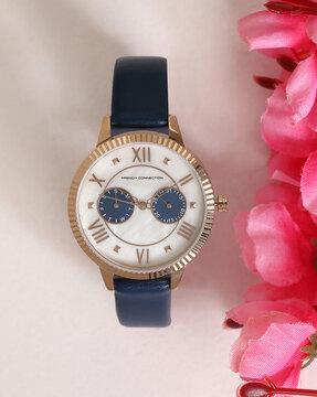 fcn00098d women analogue watch with leather strap