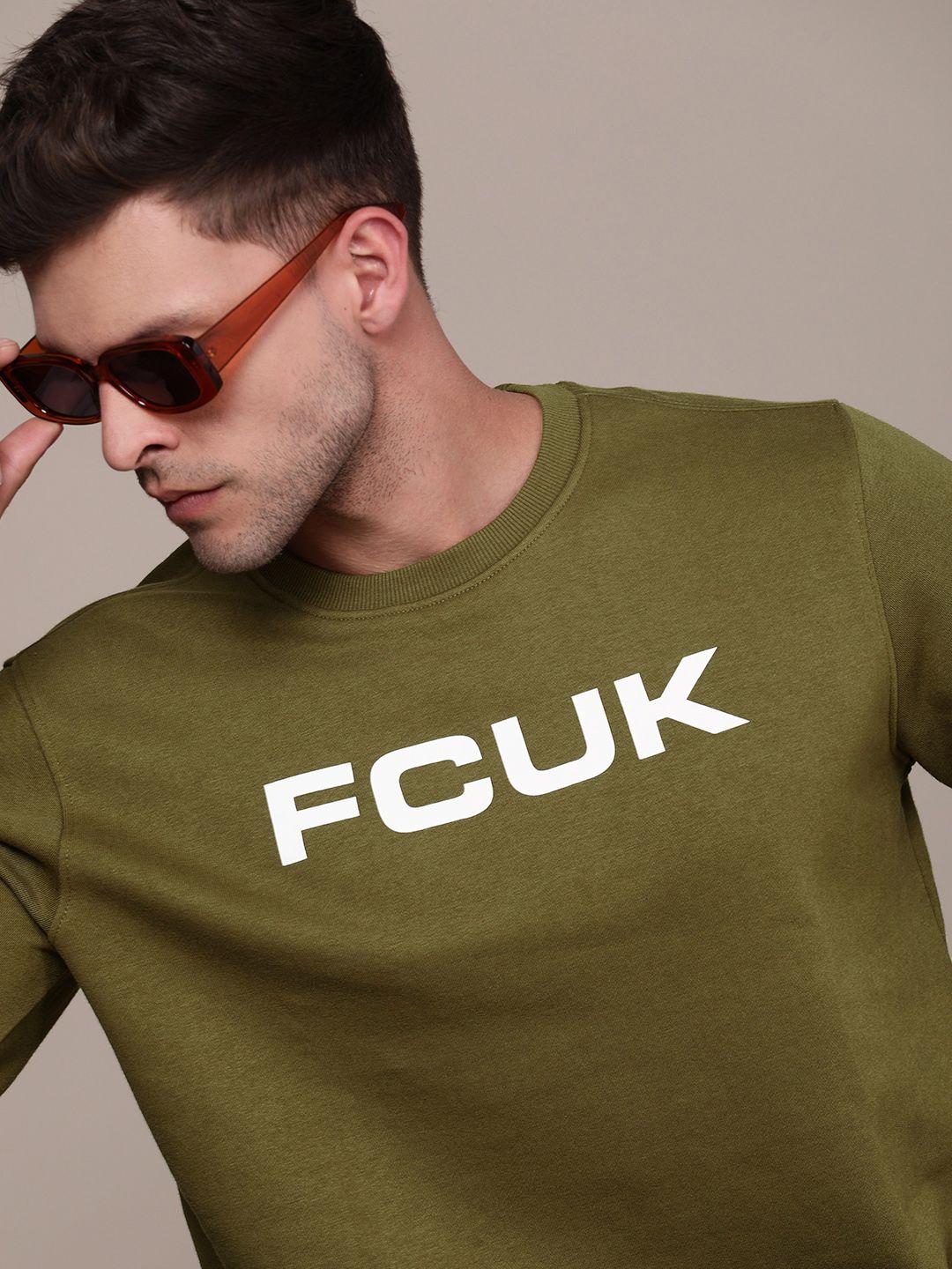 fcuk brand logo printed pullover sweatshirt