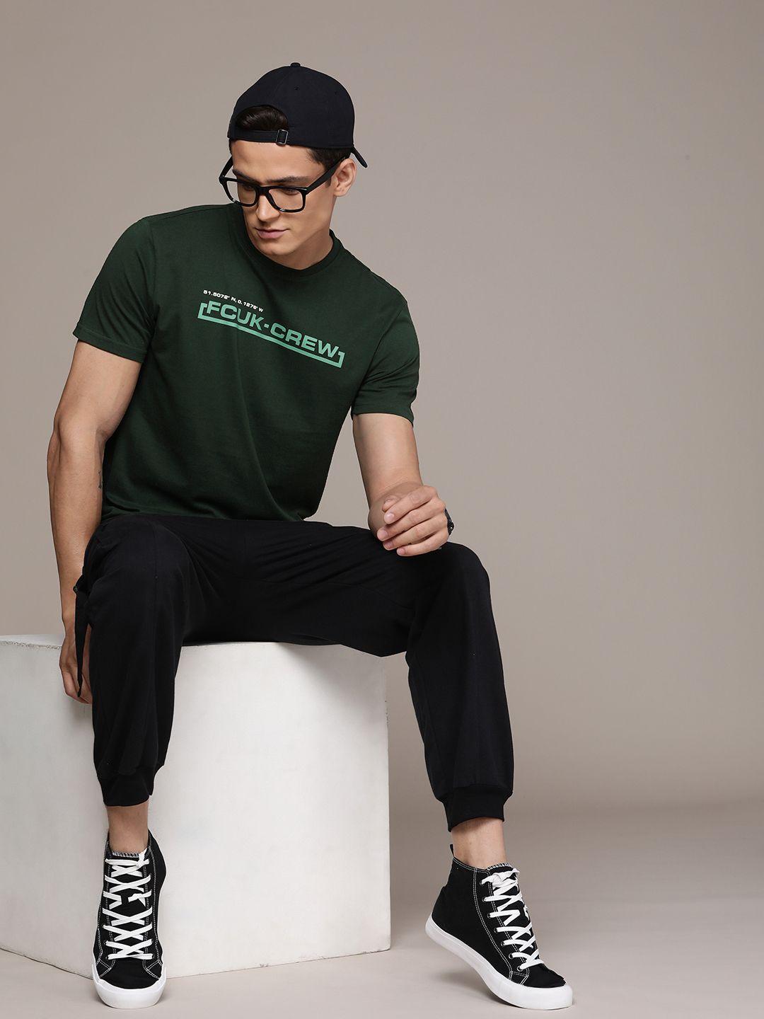 fcuk brand logo printed pure cotton t-shirt