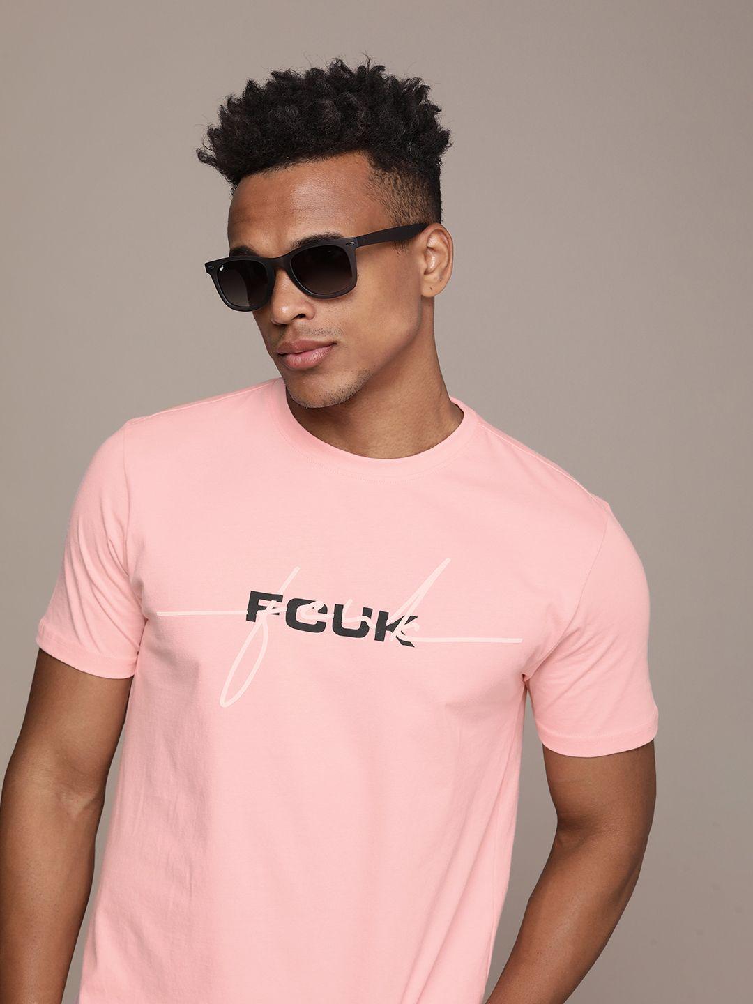 fcuk brand logo printed pure cotton t-shirt