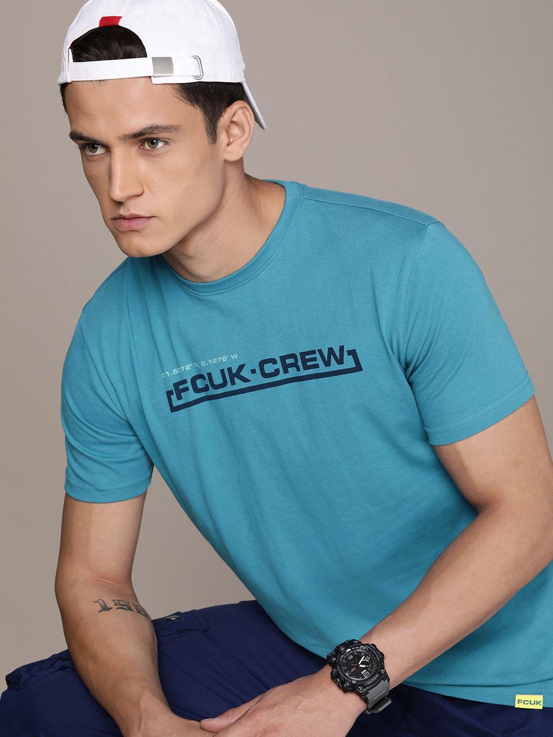 fcuk brand logo printed pure cotton t-shirt