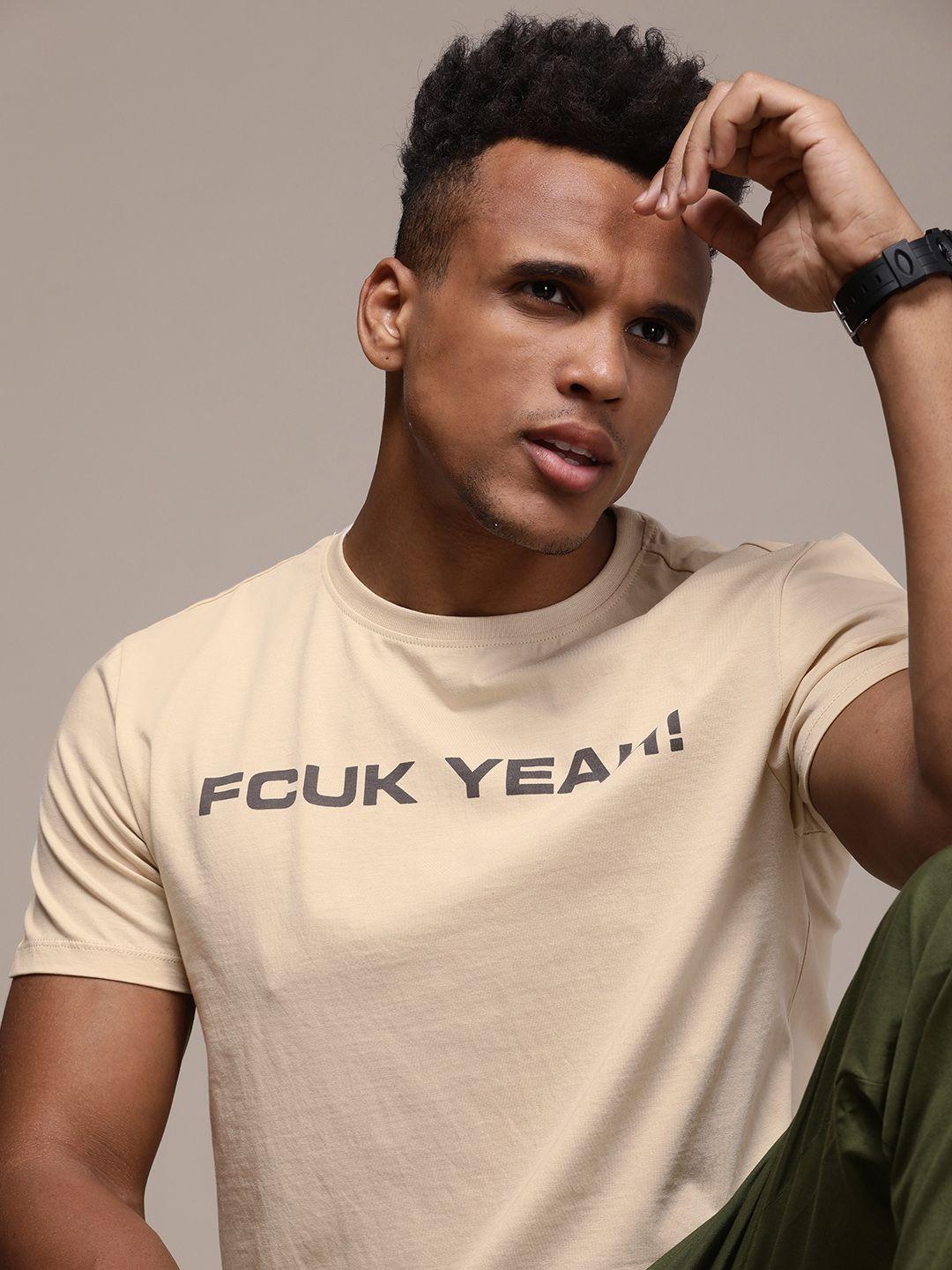 fcuk brand logo printed pure cotton t-shirt